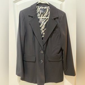 Black suit jacket Zebra interior detail